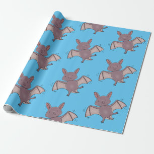 Cute baby bat vliegende cartoon illustratie cadeaupapier