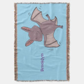 Cute baby bat vliegende cartoon illustratie deken (Voorkant Verticaal)