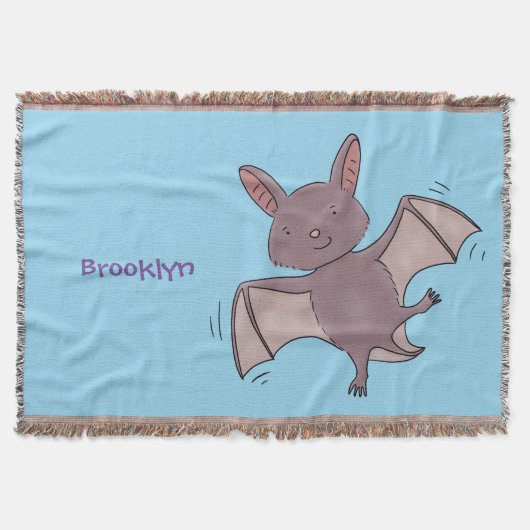Cute baby bat vliegende cartoon illustratie deken (Voorkant)