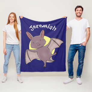 Cute baby bat vliegende cartoon illustratie fleece deken
