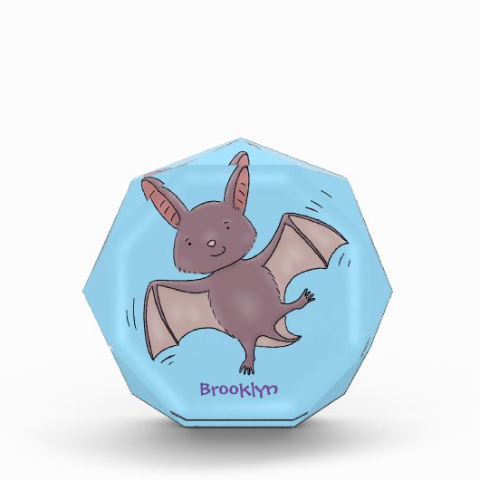 Cute baby bat vliegende cartoon illustratie fotoblokken (Voorkant)