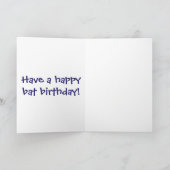 Cute baby bat vliegende cartoon illustratie kaart (Binnen)