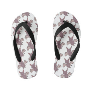 Cute baby bat vliegende cartoon illustratie kinder teenslippers