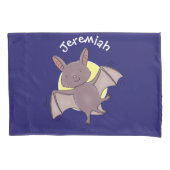 Cute baby bat vliegende cartoon illustratie kussensloop (Voorkant)
