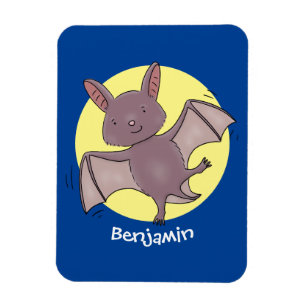 Cute baby bat vliegende cartoon illustratie magneet