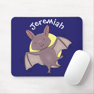 Cute baby bat vliegende cartoon illustratie muismat