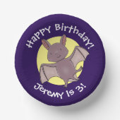 Cute baby bat vliegende cartoon illustratie papieren kommen (Voorkant)