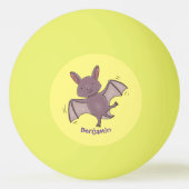 Cute baby bat vliegende cartoon illustratie pingpongbal (Achterkant)