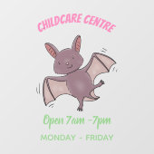 Cute baby bat vliegende cartoon illustratie raamsticker (Vel)