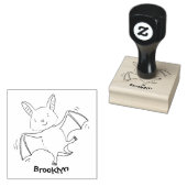 Cute baby bat vliegende cartoon illustratie rubberstempel (Gestempeld)
