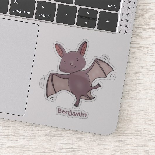 Cute baby bat vliegende cartoon illustratie sticker (Detail)