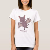 Cute baby bat vliegende cartoon illustratie t-shirt (Voorkant)