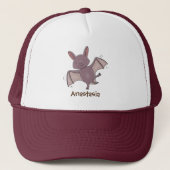 Cute baby bat vliegende cartoon illustratie trucker pet (Voorkant)