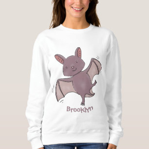 Cute baby bat vliegende cartoon illustratie trui