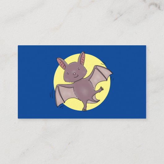 Cute baby bat vliegende cartoon illustratie visitekaartje (Achterkant)