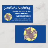 Cute baby bat vliegende cartoon illustratie visitekaartje (Voorkant / Achterkant)