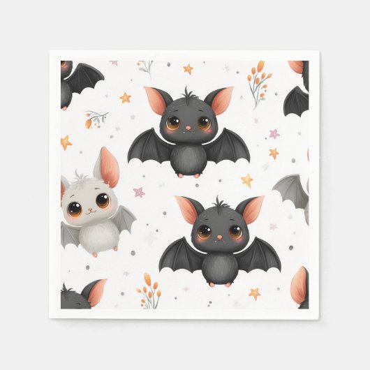 Cute Baby Bats Halloween Party Napkins Servet (Voorkant)