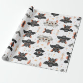 Cute Baby Bats Halloween Wrapping Paper Cadeaupapier (Uitgerold)