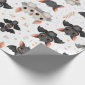 Cute Baby Bats Halloween Wrapping Paper Cadeaupapier (Hoek)