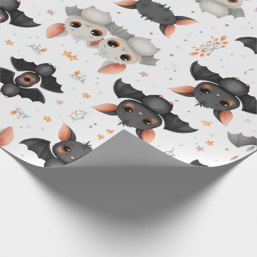 Cute Baby Bats Halloween Wrapping Paper Cadeaupapier (Hoek)