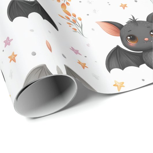 Cute Baby Bats Halloween Wrapping Paper Cadeaupapier (Rol Hoek)