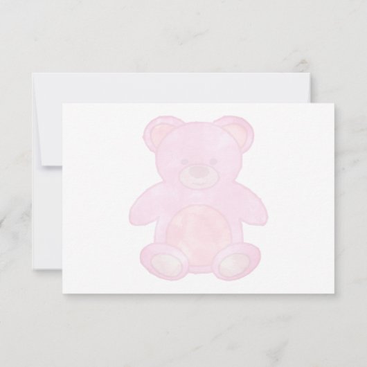 Cute Baby Bear In Pink Custom Just a Note Notitiekaartje (Achterkant)