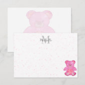 Cute Baby Bear In Pink Personalized Notitiekaartje (Voorkant / Achterkant)