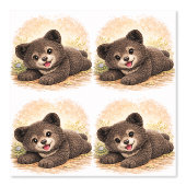Cute Baby Bear Pattern Wallpaper Nursery Kids Behang (Voorkant)