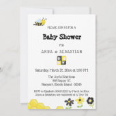 *~* Cute Baby Bee Baby BOY Shower Invitation Kaart (Achterkant)