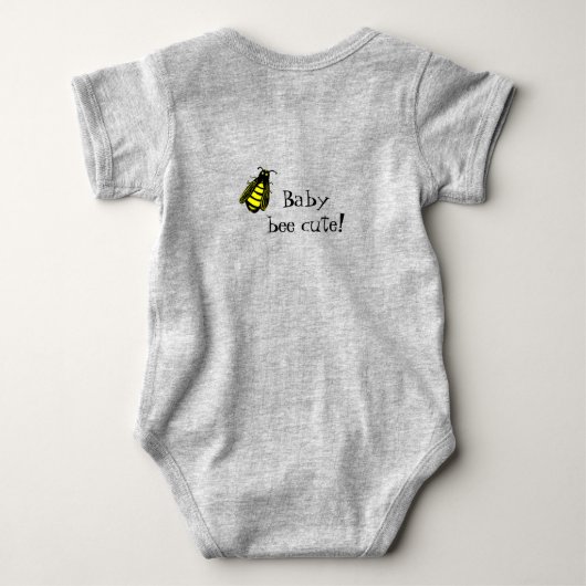 Cute Baby Bee Honeybee met Fun Text Romper (Achterkant)