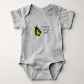 Cute Baby Bee Honeybee met Fun Text Romper (Voorkant)