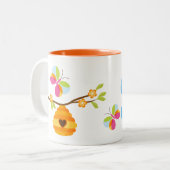 Cute Baby Bee Tweekleurige Koffiemok (Voorkant links)