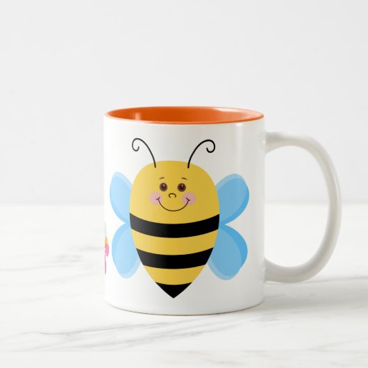 Cute Baby Bee Tweekleurige Koffiemok (Rechts)