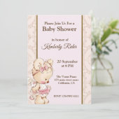 Cute Baby Beer Baby shower Invitation Kaart (Staand voorkant)