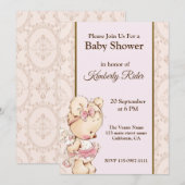 Cute Baby Beer Baby shower Invitation Kaart (Voorkant / Achterkant)