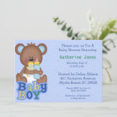 Cute Baby Beer Baby shower Invitation Kaart (Staand voorkant)