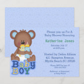 Cute Baby Beer Baby shower Invitation Kaart (Voorkant / Achterkant)