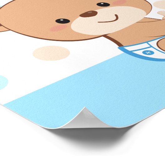 Cute Baby Beer Baby shower Welkomstteken - Boy Poster (Hoek)