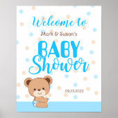 Cute Baby Beer Baby shower Welkomstteken - Boy Poster (Voorkant)