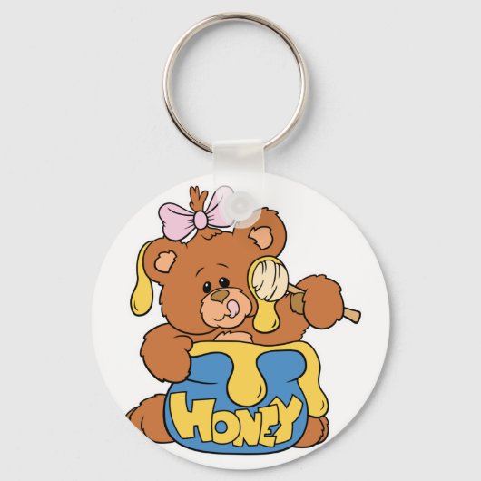 Cute Baby Beer en Honing Sleutelhanger (Voorkant)