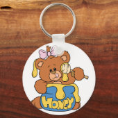 Cute Baby Beer en Honing Sleutelhanger (Voorkant)