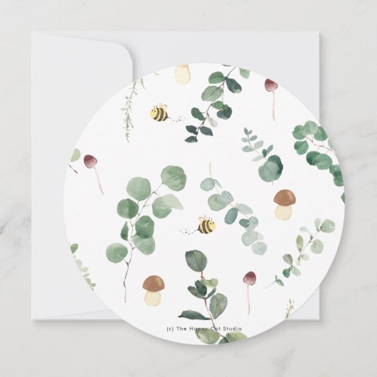 Cute Baby Beer Greenery Gender Neutral Baby shower Kaart (Achterkant)