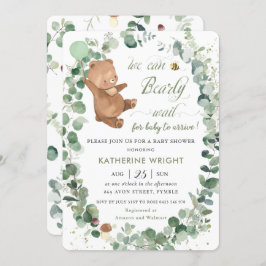 Cute Baby Beer Greenery Gender Neutral Baby shower Kaart