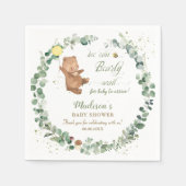 Cute Baby Beer Greenery Gender Neutral Baby shower Servet (Voorkant)