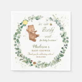 Cute Baby Beer Greenery Gender Neutral Baby shower Servet
