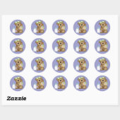 Cute Baby Beer met Baby flesje en Rattle Ronde Sticker (Vel)