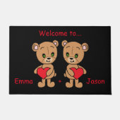 Cute baby beer met hartendoormat deurmat (Voorkant)