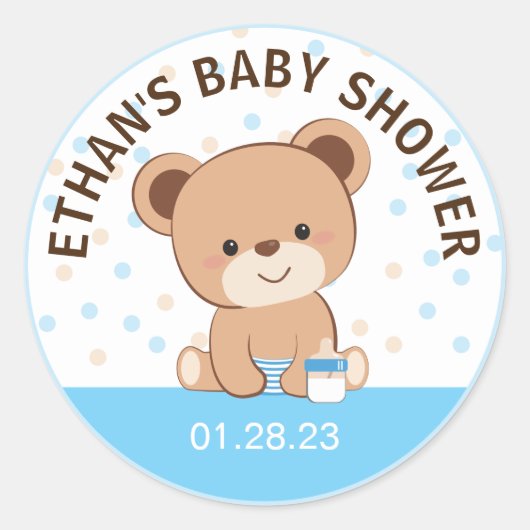 Cute Baby Beer Sticker (blauw) (Voorkant)