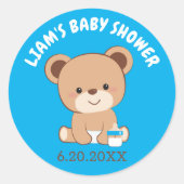 Cute Baby Beer Sticker (blauwe achtergrond) (Voorkant)