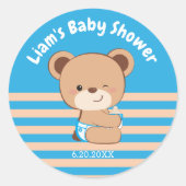 Cute Baby Beer Sticker (blauwe achtergrond) (Voorkant)
